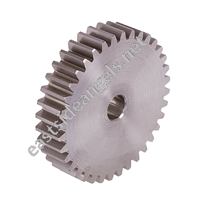 Spur gear made of steel C45 with hub module 1.59 50 teeth tooth width 12mm metrical pitch 5mm 